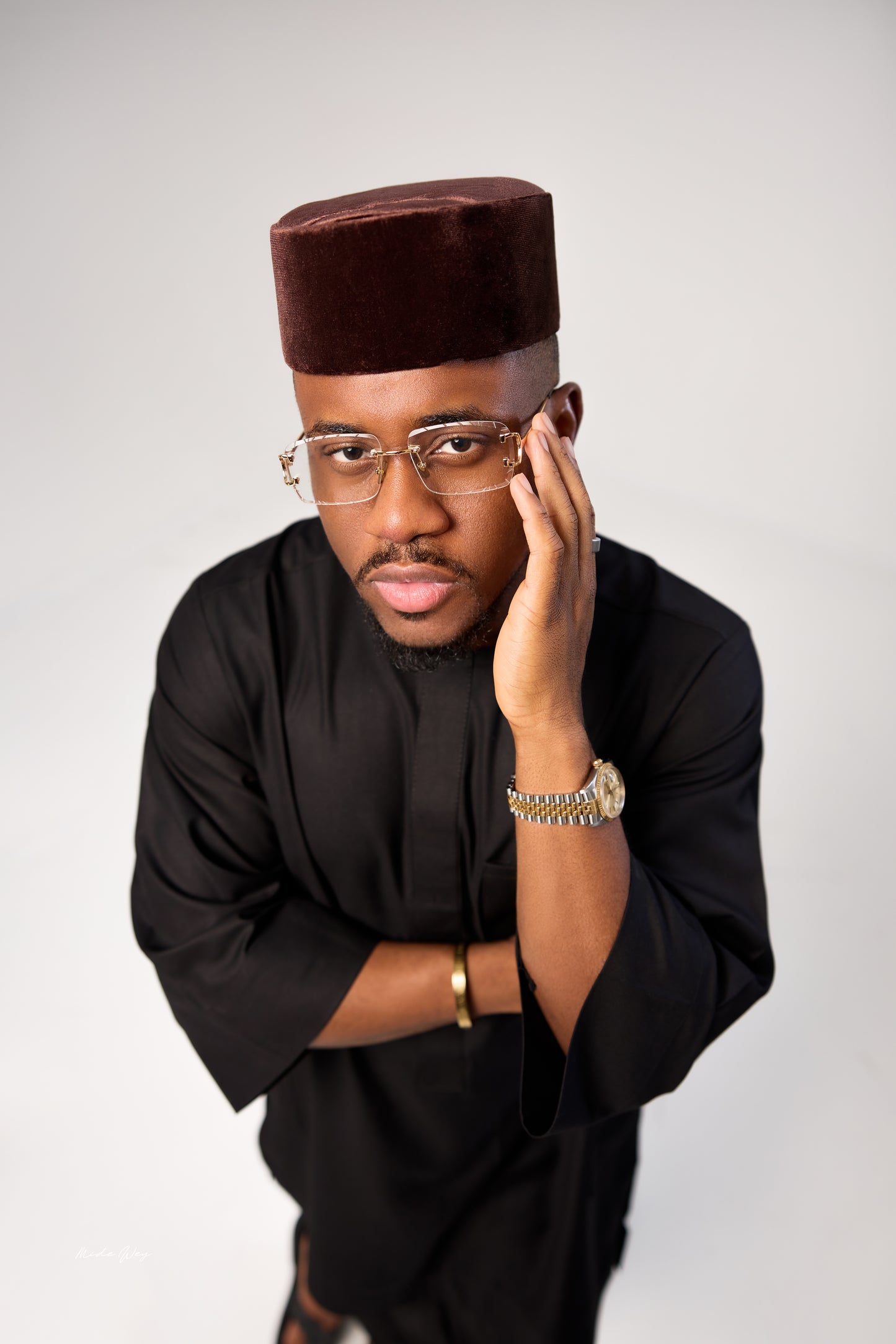 Midnight Black 3/4 Sleeve Kaftan