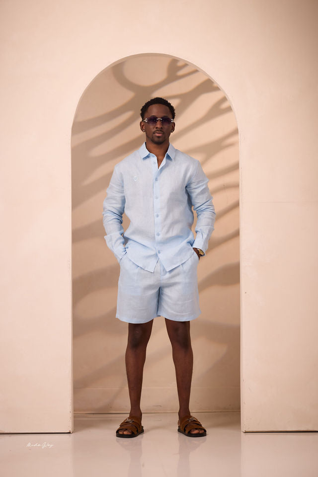 Sky blue Linen Set
