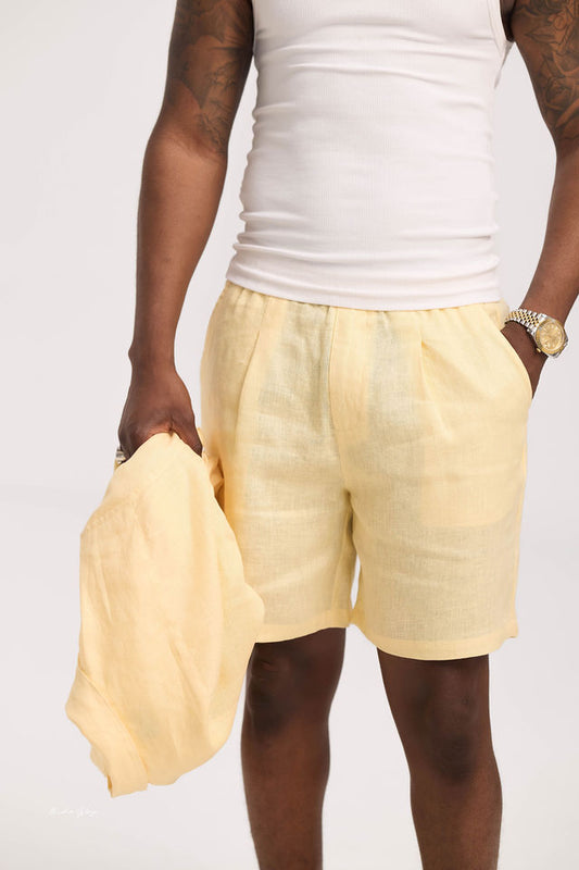 Butter Yellow Linen Short
