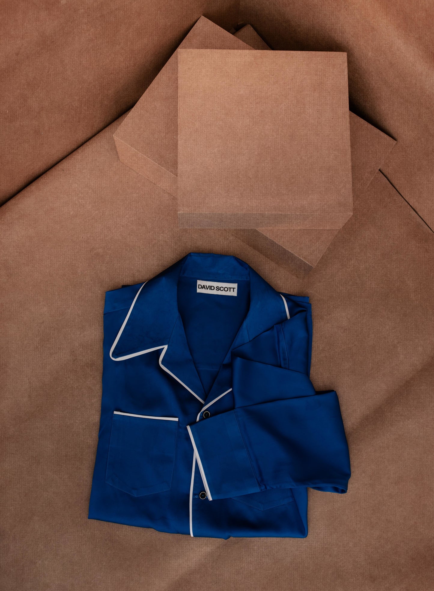 Blue David Scott Bowling Shirt Kaftan by DavidScott