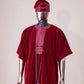 Red Velvet Sacramento Agbada Kaftan by DavidScott