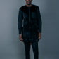 Black Abstract Velvet Stoned Agbada Kaftan by DavidScott