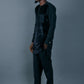 Black Abstract Velvet Stoned Agbada Kaftan by DavidScott