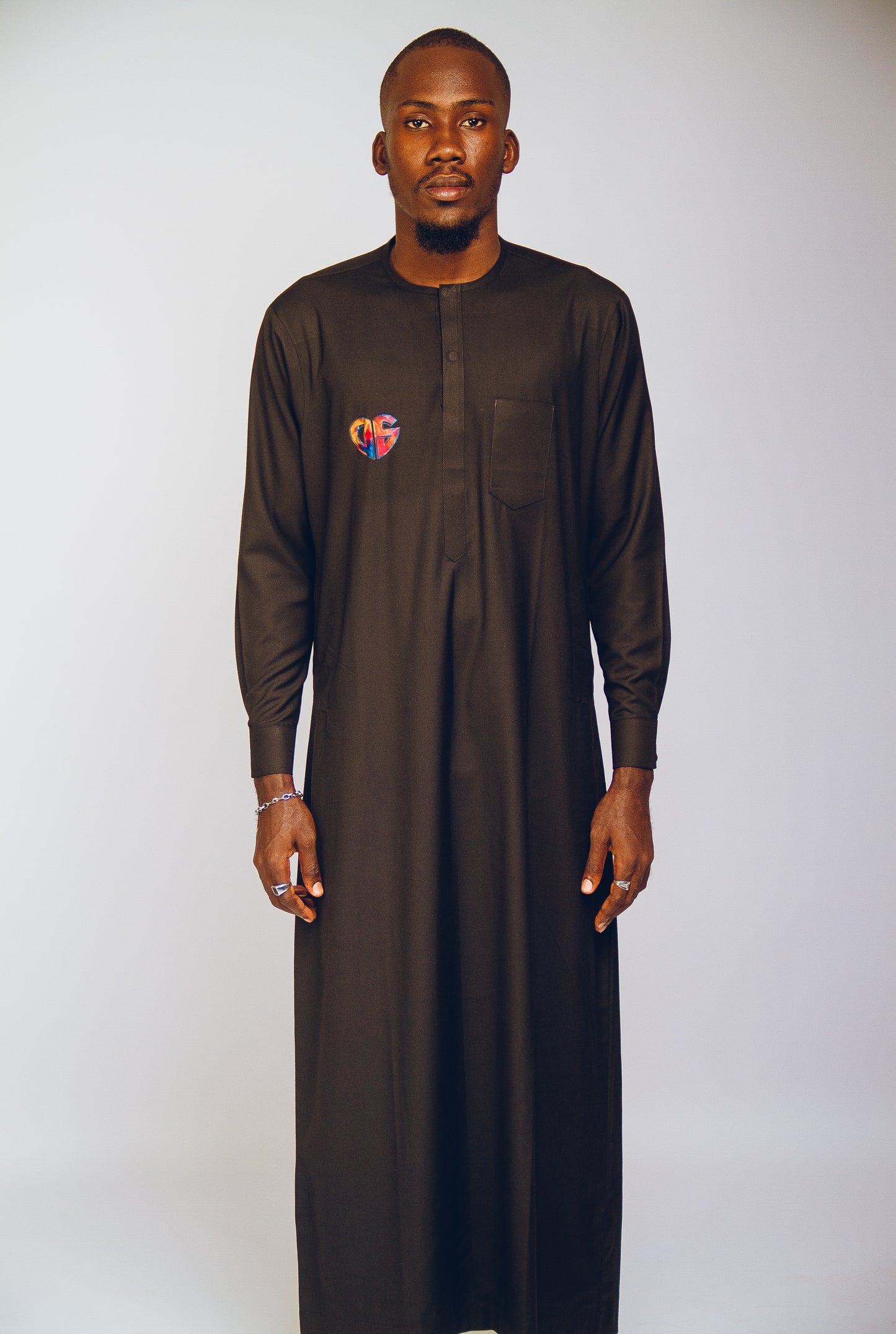 Black David Scott Moroccan Jallabiya Kaftan by DavidScott