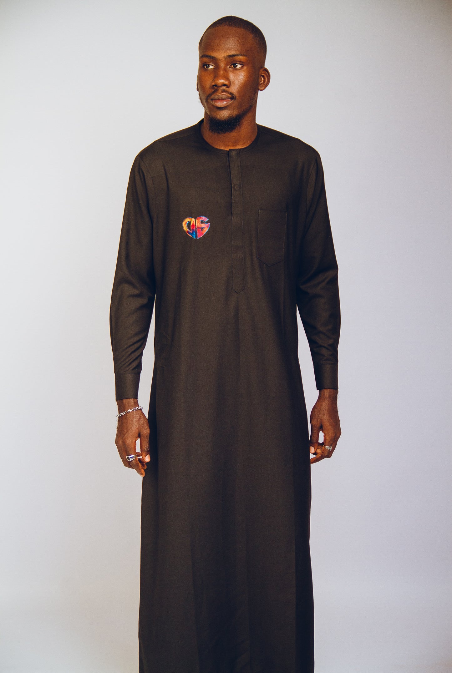 Black David Scott Moroccan Jallabiya Kaftan by DavidScott