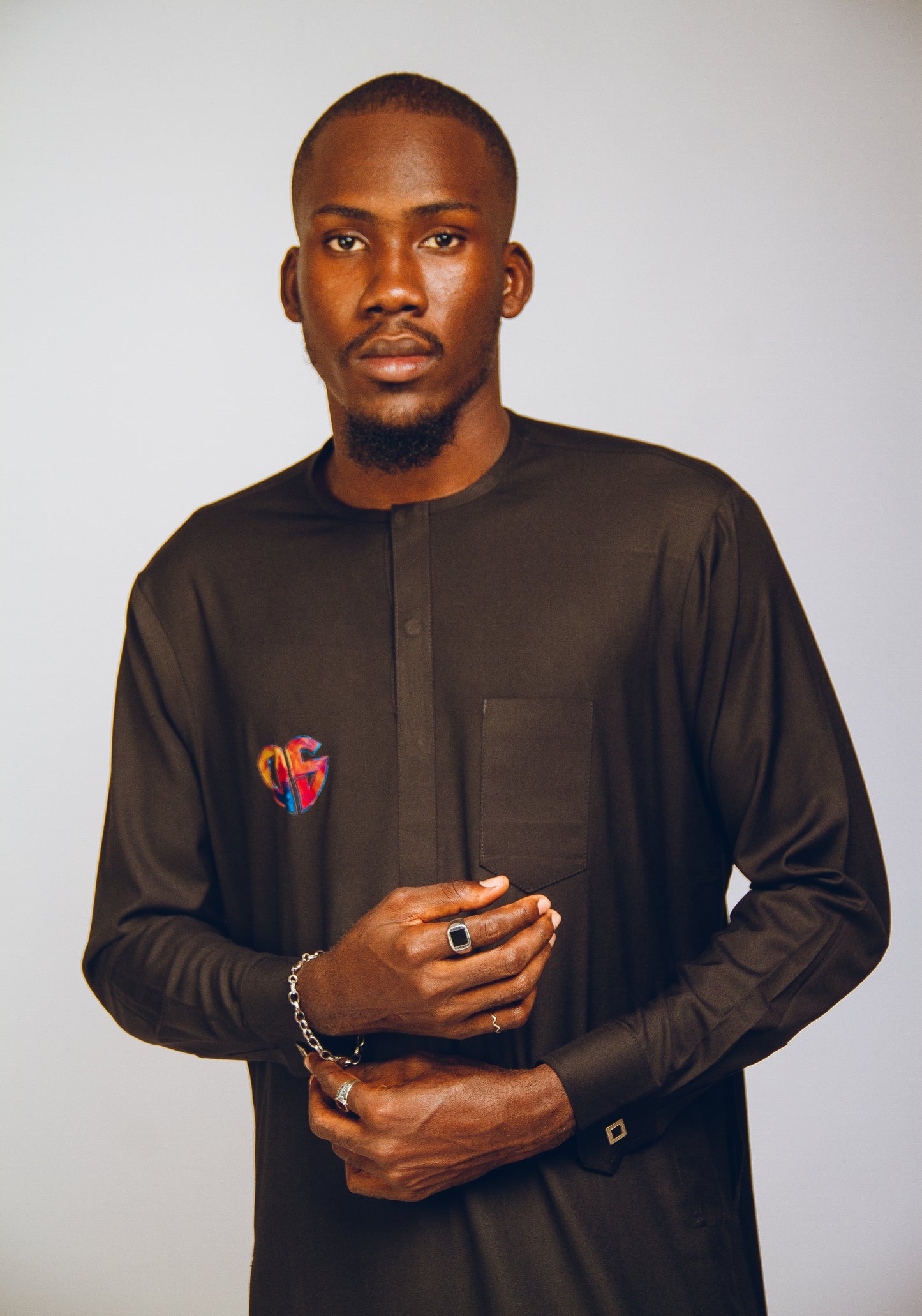 Black David Scott Moroccan Jallabiya Kaftan by DavidScott