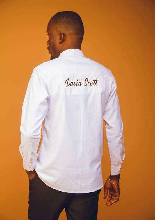 White David Scott Congress Shirt Kaftan by DavidScott